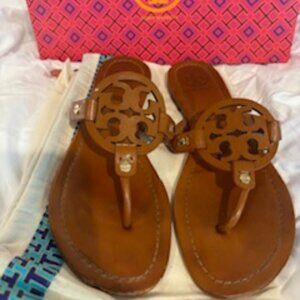 Tori Burch Miller Sandal-Tan/Size 8.5